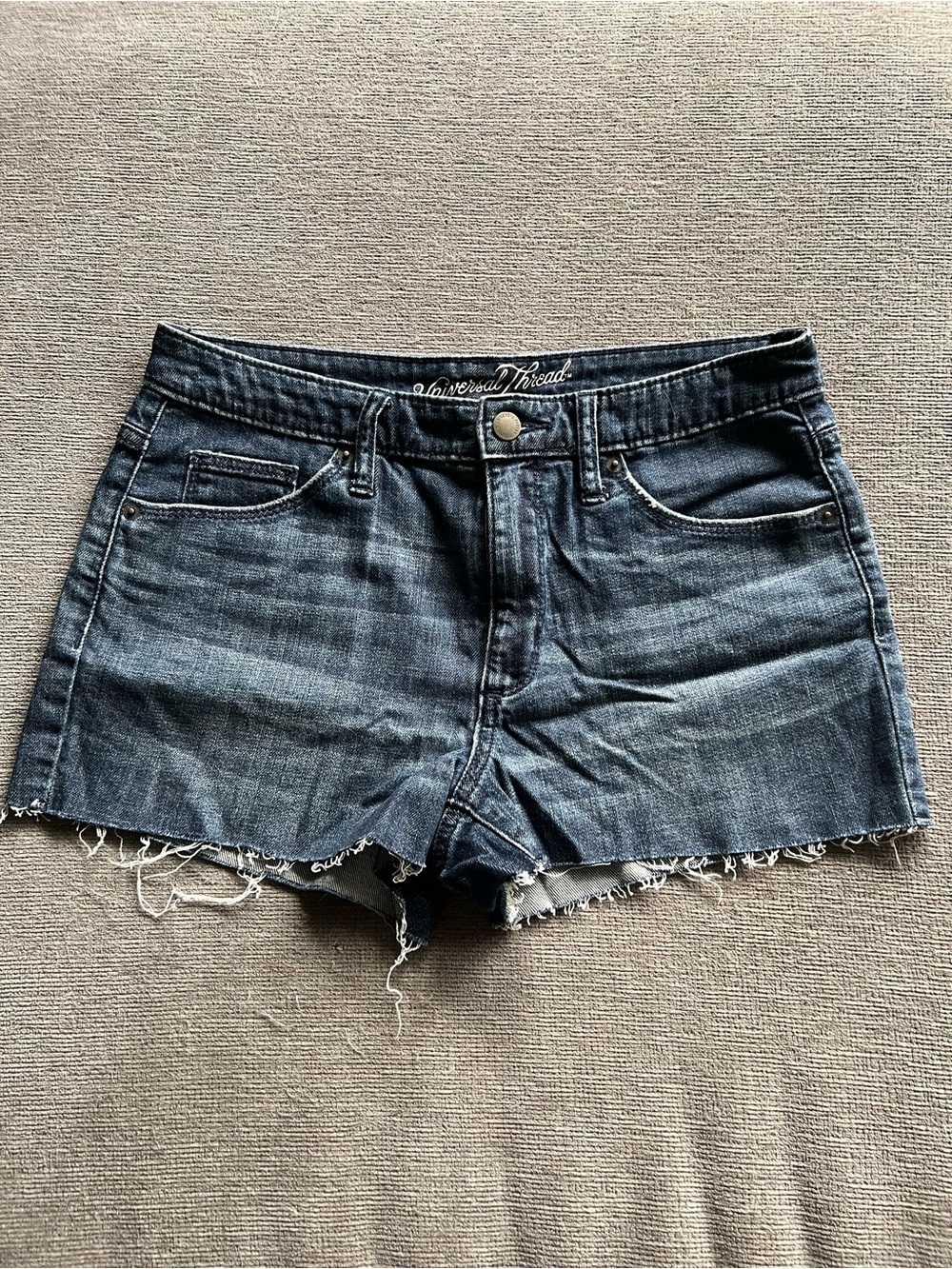 Universal Thread Indigo Frayed Hem Denim Shorts